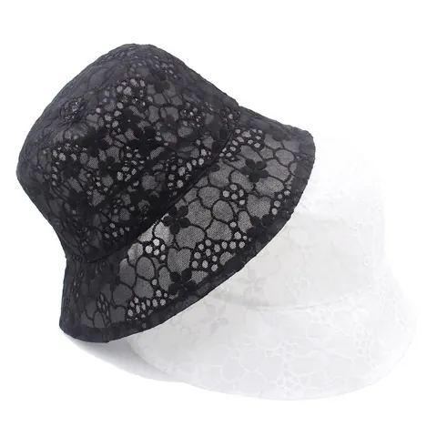 Cappello Alla Pescatora In Pizzo Da Donna Organza Floreale Traspirante Protezione Solare Estate Spiaggia Elegante