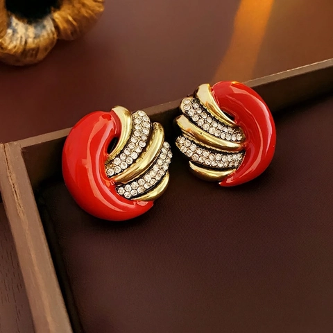 Orecchini Stile Francese Vintage Per Donna Con Smalto Strass Perla Artificial E Perno In Argento Gioielli Eleganti Da Palazzo