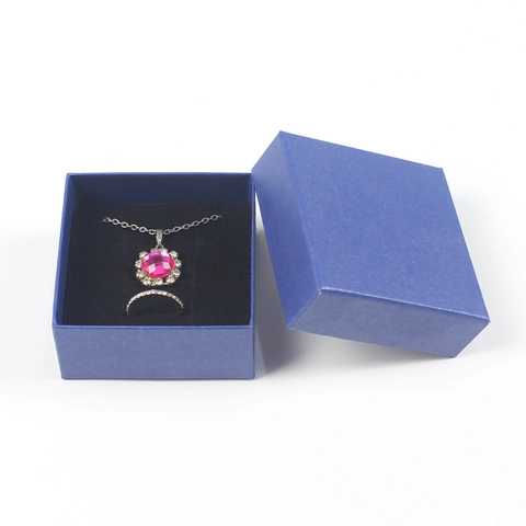 Jewelry Gift Boxes Cardboard With Velvet Lining For Rings Earrings Necklaces Pendants Textured Surface Packaging