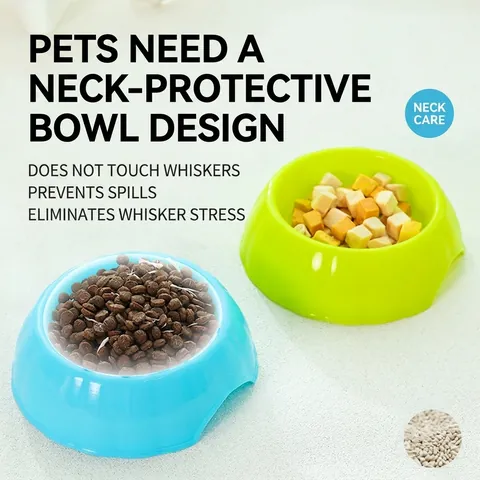 Pumpkin Shaped Pet Bowl PP Plastic Food Water Dish Neck Protection Anti Spill Feeders For Cats Small Dogs