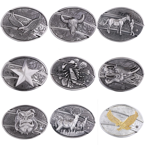 Vintage Western Cowboy Gürtelschnalle Legierung Relief Tiermuster Multifunktionales Hip-Hop Accessoire Herren Damen Retro