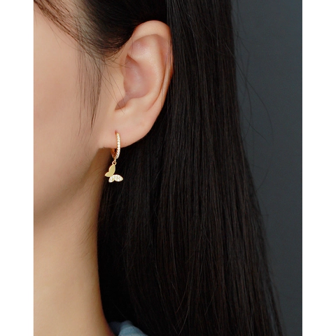 Schmetterling Hängeohrringe 925 Sterlingsilber Zirkonia Zierlich Süß INS Stil Dangle Schmuck Für Damen