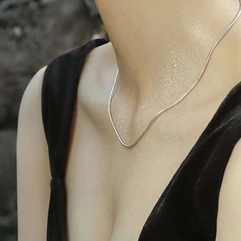 Collana A Catena Di Serpente Minimalista Argento Sterling 925 Delicato Leggero Stratificato Girocollo Per Donne Uomini Stile Ins