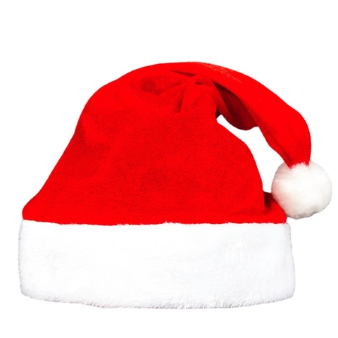 Klassische Weihnachtsmütze Rot Gold Samt Plüsch Weißer Rand Weihnachtsfeier Kostüm Zubehör Feiertag Festlich