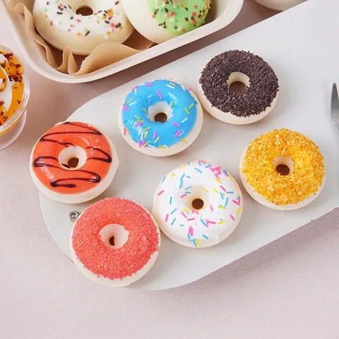 Simulation Mini Donut Model PU Artificial Fake Food Fridge Magnet Photography Prop Dessert Toy Home Decor