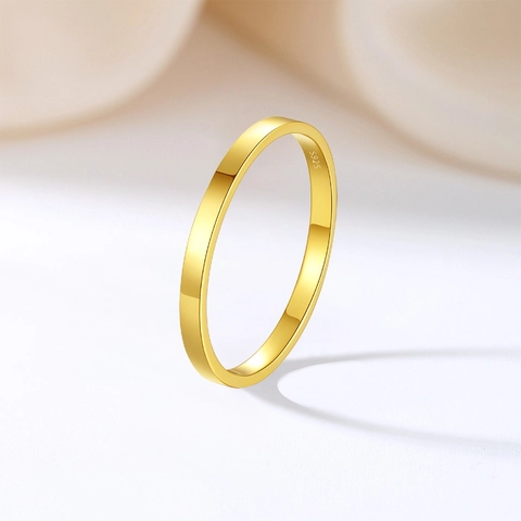 Minimalistischer 925 Sterlingsilber Bandring Hochglanzpoliert Stapelbar Glatt Dünn Schlichter Fingerring Für Damen Schmuck