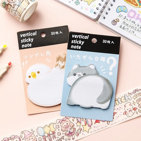 Notas Adhesivas Con Forma Animales Kawaii Notas Verticales De Papel Para Estudiante Decoración De Planificador Gato
