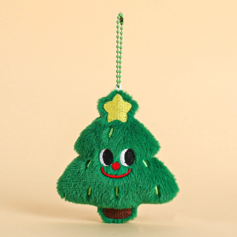Cute Christmas Plush Keychain Pendants Santa Claus Snowman Reindeer Gingerbread Man Christmas Tree Stocking Bag Ornaments Holiday Gifts