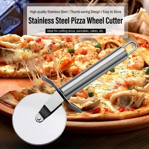 Professional Stainless Steel Pizza Cutter Wheel Roller And Cake Server Spatula For Baking Kitchen Tools Ergonomic Handle