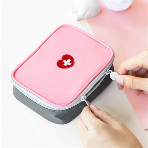 Portable First Aid Kit Oxford Cloth Medicine Storage Bag Waterproof Travel Home Emergency Organizer With Cross Embroidery