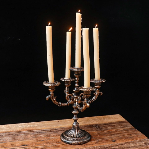 European Vintage Iron Candelabra Metal Candle Holder For Wedding Dining Table Romantic Dinner Home Decor