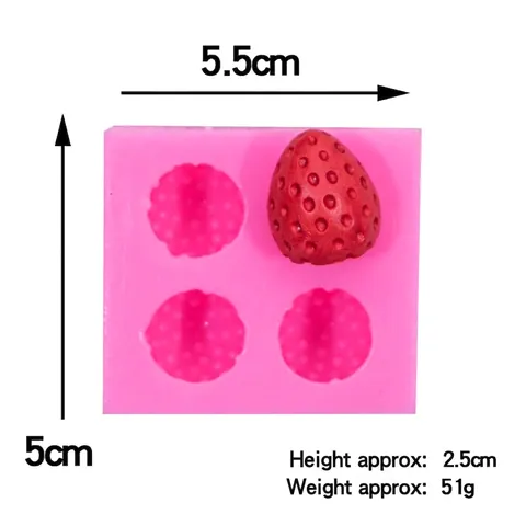 Strawberry Shape Silicone Mold For DIY Baking Fondant Chocolate Resin Candle Soap Plaster Clay Simulation 3D Crafting