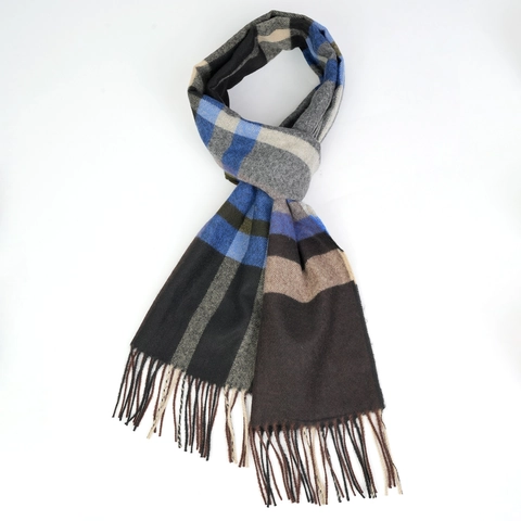 British Style Men's Plaid Scarf Soft Polyester Warp Knitted Tassel Warm Winter Scarf Classic Checkered Neck Wrap Scarf For Men