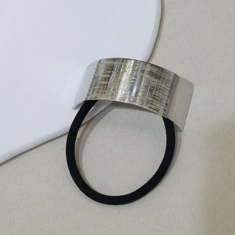 Minimalist Geometric Alloy Hair Ties Metal Elastic Ponytail Holders For Women Heart Star U-Shaped Polished