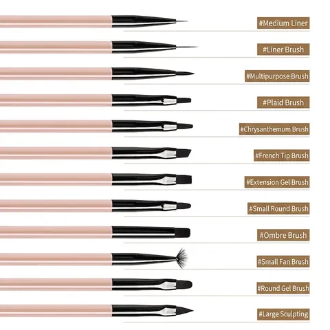Professional Nail Art Brushes For Manicure Painting Drawing Phototherapy Nylon Hair Acrylic Rhinestone Handle Luxury Tools