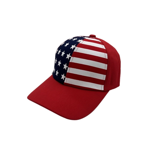 US Flag Stars And Stripes Printed Baseball Cap For Men Women Cotton Breathable Sun Protection Adjustable Outdoor Fashion Trucker Hat