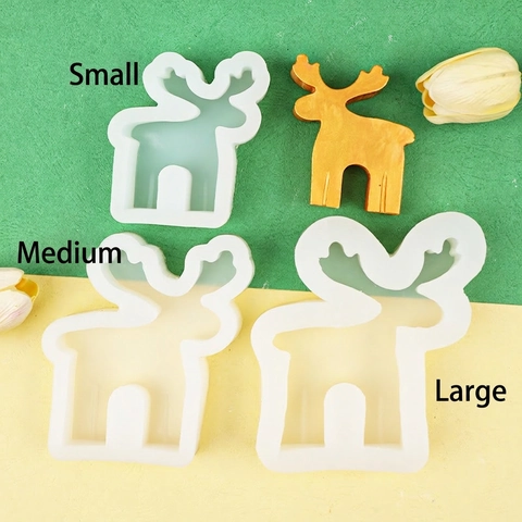 Rentier Elch Silikonform DIY Handgemachte Kerze Seife Gips Schokolade Fondant Weihnachtsdeko