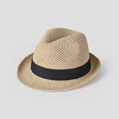 Damen Fedora Hut Handgefertigt Papierstroh Atmungsaktiv Sonnenschutz Strand Urlaub Vintage Jazz Stil