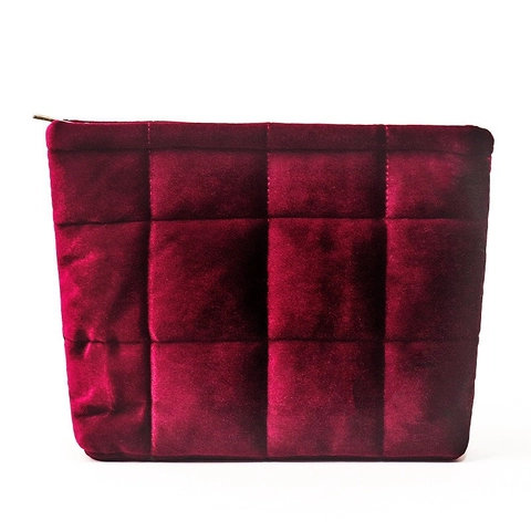 Samt Gesteppte Kosmetiktasche Große Kapazität Kulturbeutel Tragbarer Reise Make-up Organizer Reißverschluss