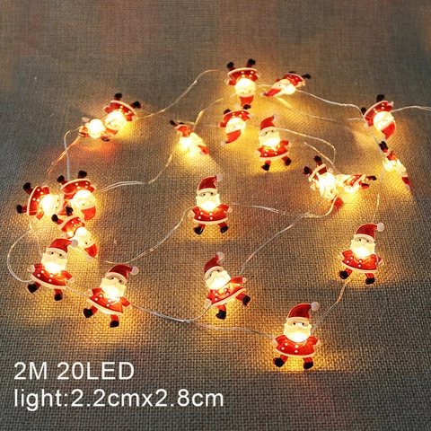 Christmas LED String Lights Copper Wire Battery Operated Plastic Warm White Holiday Fairy Lamps With Multi Shapes