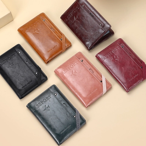 Multi-functional Passport Holder PU Leather RFID Blocking Travel Wallet Ticket Card Organizer Case Cover