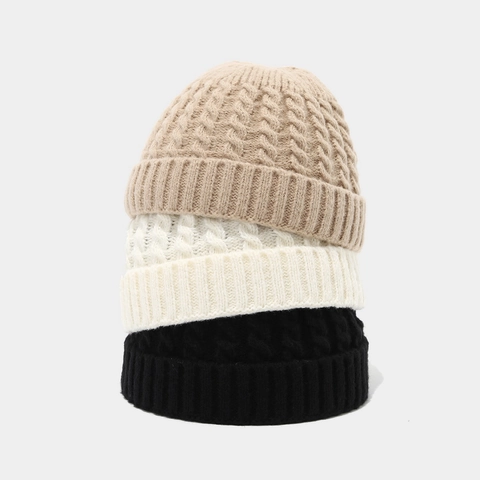 Berretto In Maglia A Trecce Senza Tesa Uomo Donna Inverno Caldo Acrilico Docker Cap Skullcap Moda Colore Solido Accessorio