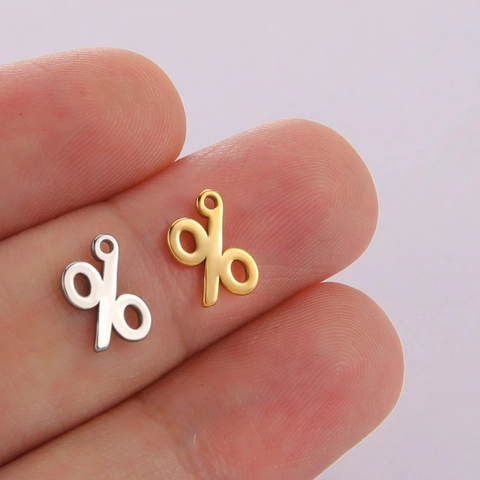 Ciondolo a Segno di Percentuale in Acciaio Inossidabile Minimalista per Accessori per la Creazione di Gioielli Fai-da-te Simbolo Matematico Placcato Oro Argento