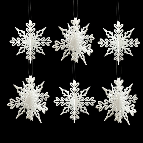 Witte Kerst Sneeuwvlok Ornamenten Plastic Hangende Decoraties Voor Winterwonderland Feest Decoratie