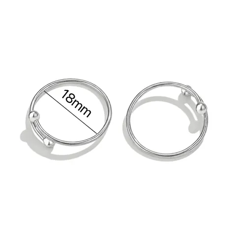 Minimalist Adjustable Ring Stainless Steel Double Bead Geometric Open Finger Jewelry For Women