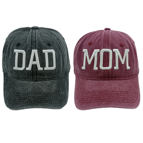 Gorra De Béisbol De Algodón Lavado Retro Bordado Letras 3D Vintage Dad Mom Perro Gato Ajustable