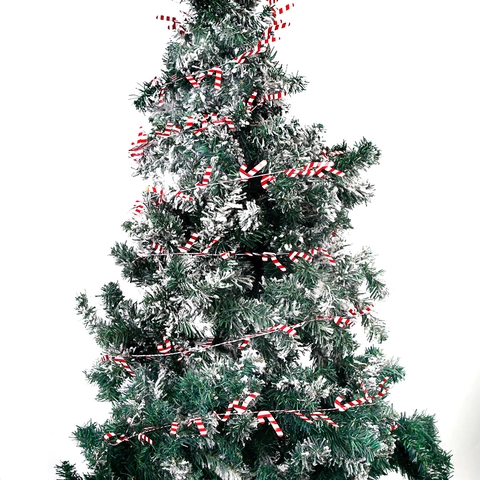 Ghirlanda di Tinsel Natalizia Flessibile Con Filo di Ferro Fiocco di Neve Bastoncino di Zucchero Bacche Foglie Decorazione Per Albero di Natale Casa Festa Festival