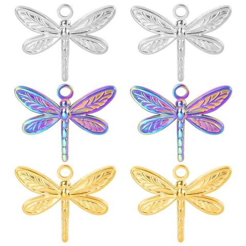 Dragonfly Pendant Necklace Stainless Steel Minimalist INS Style DIY Jewelry Findings For Women