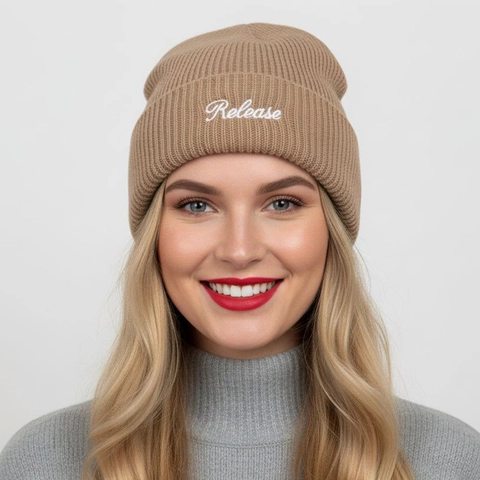 Berretto Beanie Invernale Caldo Acrilico Maglia A Coste Con Ricamo Lettere Release Outdoor Casual Unisex