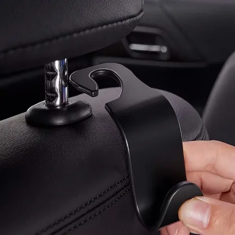 Car Seat Headrest Hook Universal Hidden Folding Interior Storage Hanger For Bag Purse Grocery Plastic S-Shape Heavy Duty