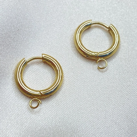 Minimalist Titanium Steel Hoop Earrings For Women DIY Jewelry Findings Geometric Welded Circle Earring Accessories Gold Silver