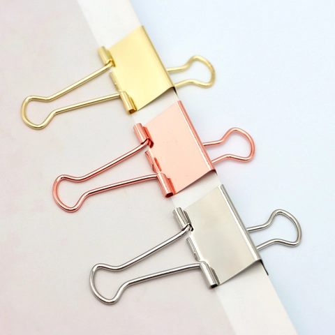 Mollette Per Carta In Metallo Di Lusso Galvanizzate Oro Argento Oro Rosa Rilegatura Documenti Ufficio Cancelleria Scrapbooking