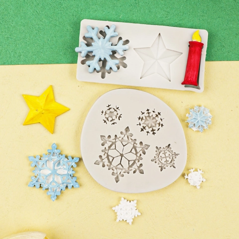 Weihnachten Silikonform Weihnachtsmann Schneemann Schneeflocke Baum Stern Für DIY Fondant Schokolade Backen Harz Handwerk Deko