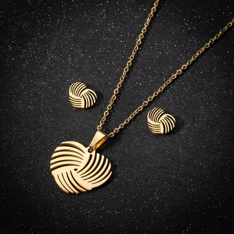 Collana E Orecchini A Cuore In Acciaio Inossidabile Per Donna Gioielli Per Matrimonio E Feste Design Minimale A Spirale