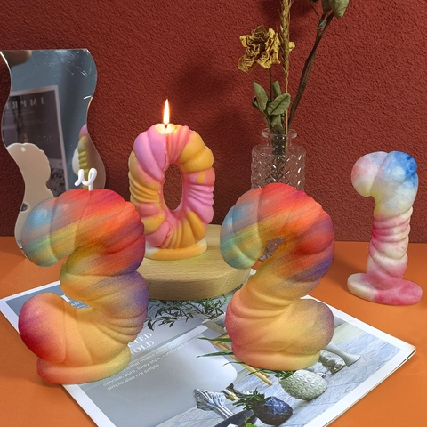 Number Candle Silicone Mold Digital Spiral Texture For DIY Scented Candle Gypsum Resin Casting Handmade Food Grade