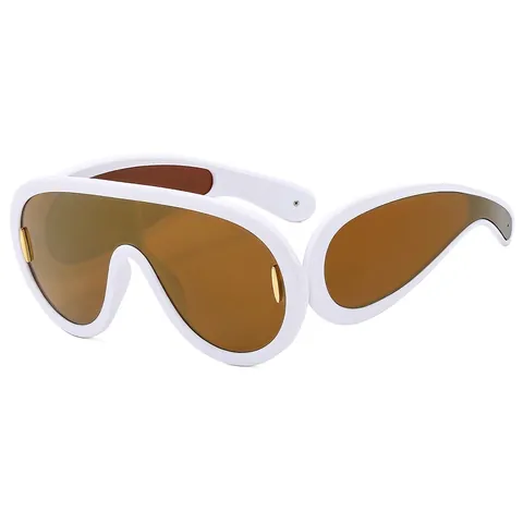 Oversize Shield Sonnenbrille PC Rahmen UV400 Schutz Futuristische Punk Mode Wrap Around Brille Für Unisex