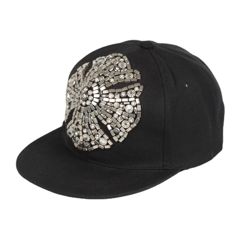 Handmade Punk Gothic Baseballkappe Baumwolle Snapback Hut Mit Silbernen Metallnieten Und Strasskreuz Dekor Für Herren Damen