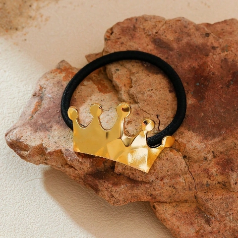 Elastici Per Capelli Con Ornamenti In Metallo Corona Stella Fiocco Tono Oro Supporto Per Coda Di Cavallo Minimalista Per Donne Ragazze