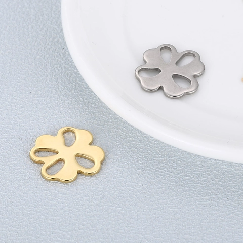 Colgantes De Trébol De Acero Inoxidable DIY Accesorios De Joyería Para Pendientes Y Collares Estilo Minimalista