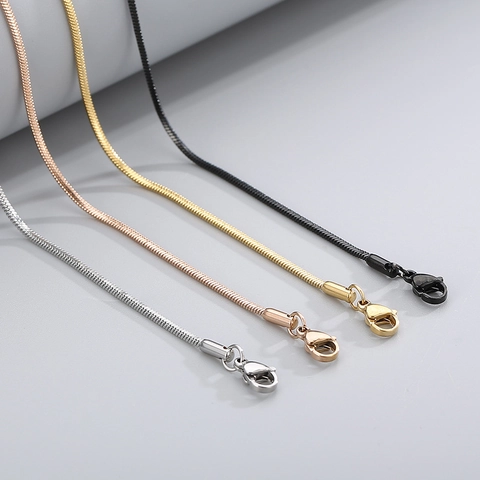 Collana A Catena Di Serpente In Acciaio Inossidabile Minimalista Catena Per Clavicola A Osso Quadrato Lucido Per Uomini Donne