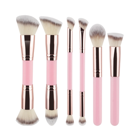 Professional Double Ended Makeup Brushes Foundation Blush Eyeshadow Contouring Cosmetic Tools Synthetic Fiber Gradient