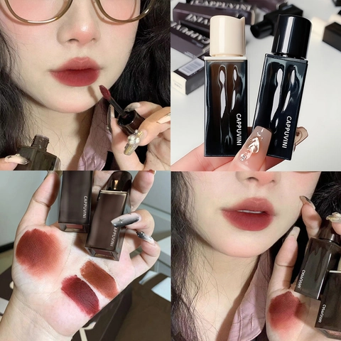 Βελούδινο Ματ Lip Glaze Μακράς Διαρκείας Αδιάβροχο Μη Κολλώδες Κύπελλο Amber Series Μακιγιάζ Υγρό Κραγιόν