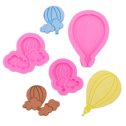 Hot Air Balloon Cloud Rainbow Silicone Mold For Fondant Cake Chocolate Decoration DIY Clay Resin Crafting Tool