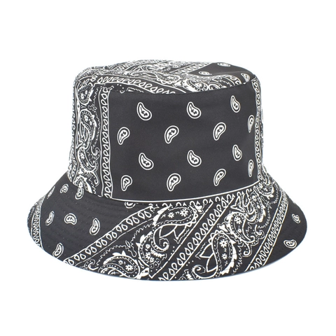 Paisley Print Reversible Bucket Hat Cotton Polyester Sun Protection Streetwear Outdoor Fashion Fisherman Cap Unisex