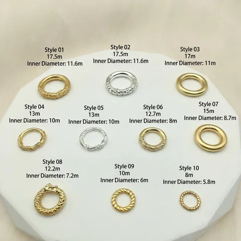Vintage Alloy Connector Rings Beads Relief Twisted Pattern For DIY Jewelry Making Bracelet Necklace Ethnic Style Gold Silver