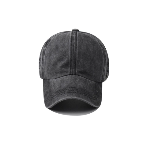 Gorra De Béisbol De Algodón Lavado Para Mujer Coleta Cruzada Estilo Retro Desgastado Ajustable